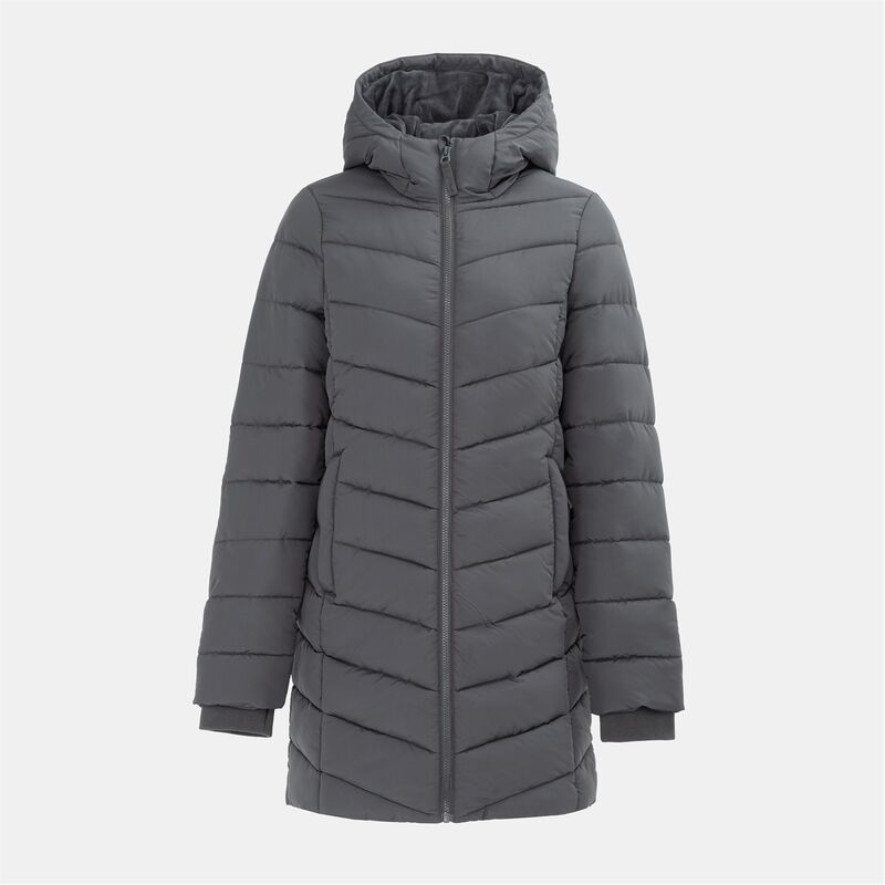 スラセンジャー レディース アウター 上衣・上衣 上衣 Slazenger Mid-Length Padded Jacket Womens Charcoal 濃灰色
