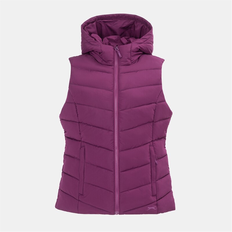 スラセンジャー レディース アウター ベスト ジレ Slazenger Padded Gilet Womens Plum プラム