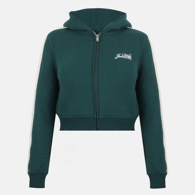 ジャック ウィルス レディース アウター パーカー・スウェット Jack Wills Script Slim Hood Ld61 Green/White ホワイト