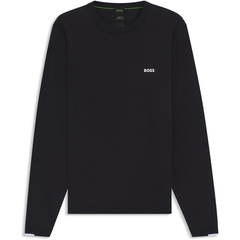 ボス メンズ アウター ニット・セーター クルーネック ロゴ Boss Logo Crewneck Jumper Dark Blue 402 ブルー