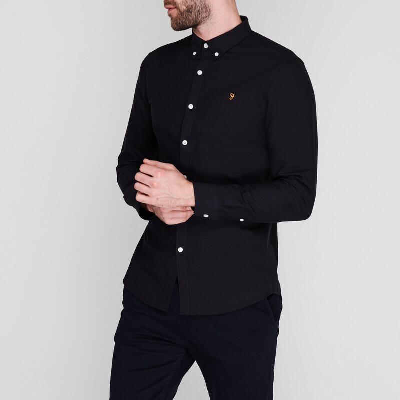 ファーラー メンズ トップス シャツ オックスフォード Farah Oxford Long Sleeve Shirt Navy 454 ネイビー
