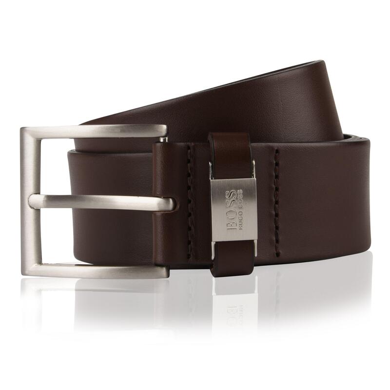 元締め メンズ 付属品 胴締め なめし革 Boss Men\u0027s Connio Leather Designer Belt Dark Brown 赤銅色
