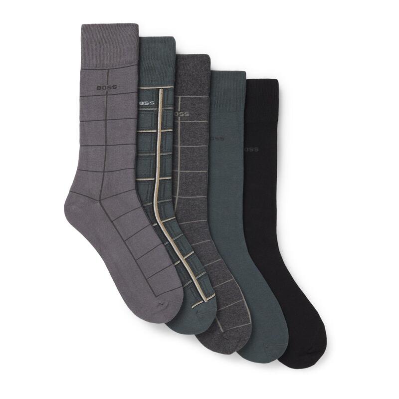ボス メンズ アンダーウェア 靴下 Boss 5 Pack Socks Green 961 グリーン