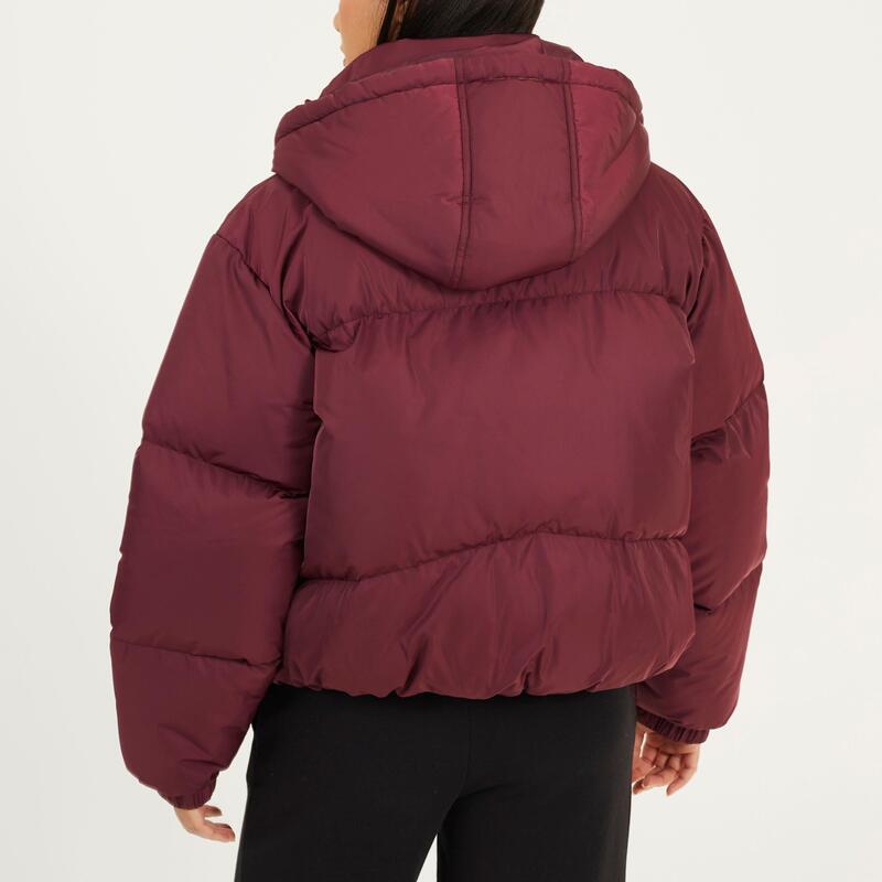 ブレーブソウル レディース アウター 上衣・上衣 上衣 Brave Soul Womens Oversized Hooded Puffer Jacket with Pockets Burgundy バーガンディ