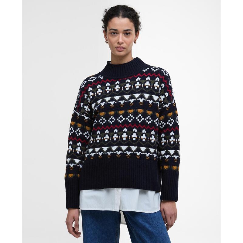 バブアー レディース アウター ニット・セーター Barbour Larisa Jumper Navy ネイビー