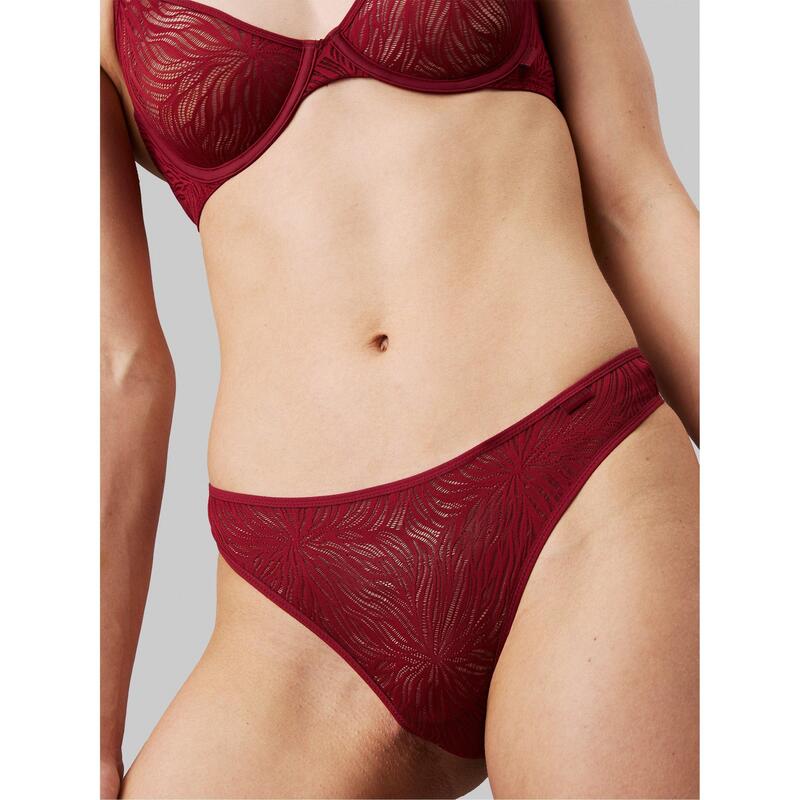 カルバンクライン レディース アンダーウェア パンツ シアー Calvin Klein Thong - Sheer Marquisette Syrah