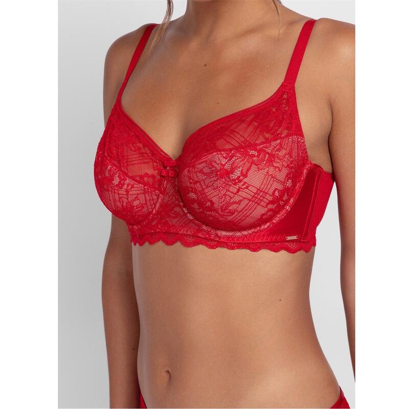 ドリーナ レディース アンダー御召しもの ブラ Dorina Hasina Non-Padded Bra Red 赤いこと