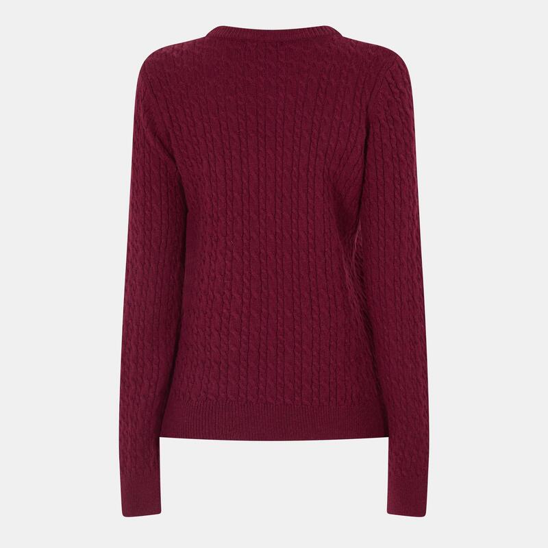 ジャック ウィルス レディース アウター ニット・セーター ウール ニット Jack Wills Tinsbury Merino Wool Blend Cable Knitted Jumper Women Burgundy バーガンディ｜ReVida 店 10,935円