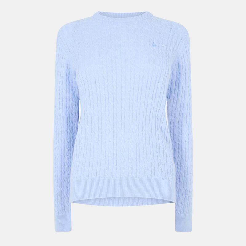 ジャック ウィルス レディース アウター ニット・セーター ウール ニット Jack Wills Tinsbury Merino Wool Blend Cable Knitted Jumper Women Light Blue ブルー｜ReVida 店