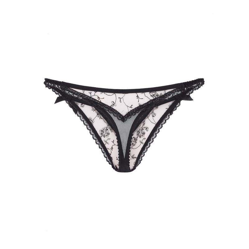 エージェントプロヴォケイター レディース アンダー御召しもの ズボン下 Agent Provocateur ROSALEEN Thong Baby Pink/Black 黒いこと