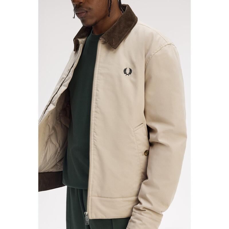 フレッドペリー メンズ アウター ジャケット・ブルゾン Fred Perry Men's Caban Barn Jacket Warm Oat Z19