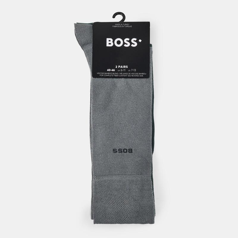 ボス メンズ アンダーウェア 靴下 Boss Men's Bamboo Crew Socks Green 337 グリーン