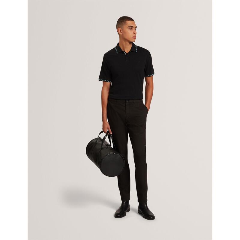 テッドベーカー メンズ トップス スポーツシャツ 半袖 Ted Baker Men\u0027s Jacquard Short-Sleeve Polo Shirt Black 黒いこと