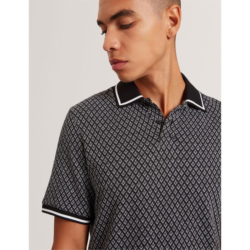 テッドベーカー メンズ トップス ポロシャツ Ted Baker Ted Texture Polo Sn00 Black ブラック