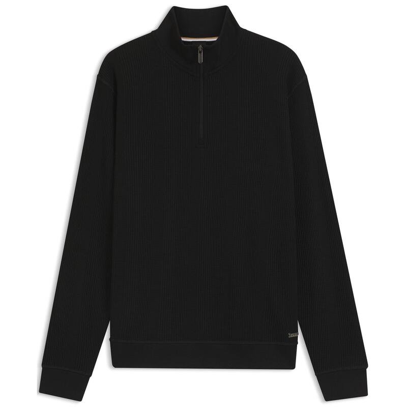雇い主 メンズ アウター 編み物・プルオーバー ハーフジップ Boss Quarter Zip Jumper Black 001 黒いこと