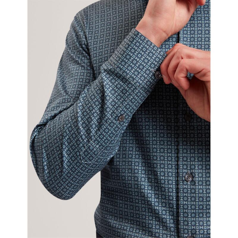テッドベーカー メンズ トップス シャツ Ted Baker Ted LS Geo Shirt Sn61 Navy ネイビー