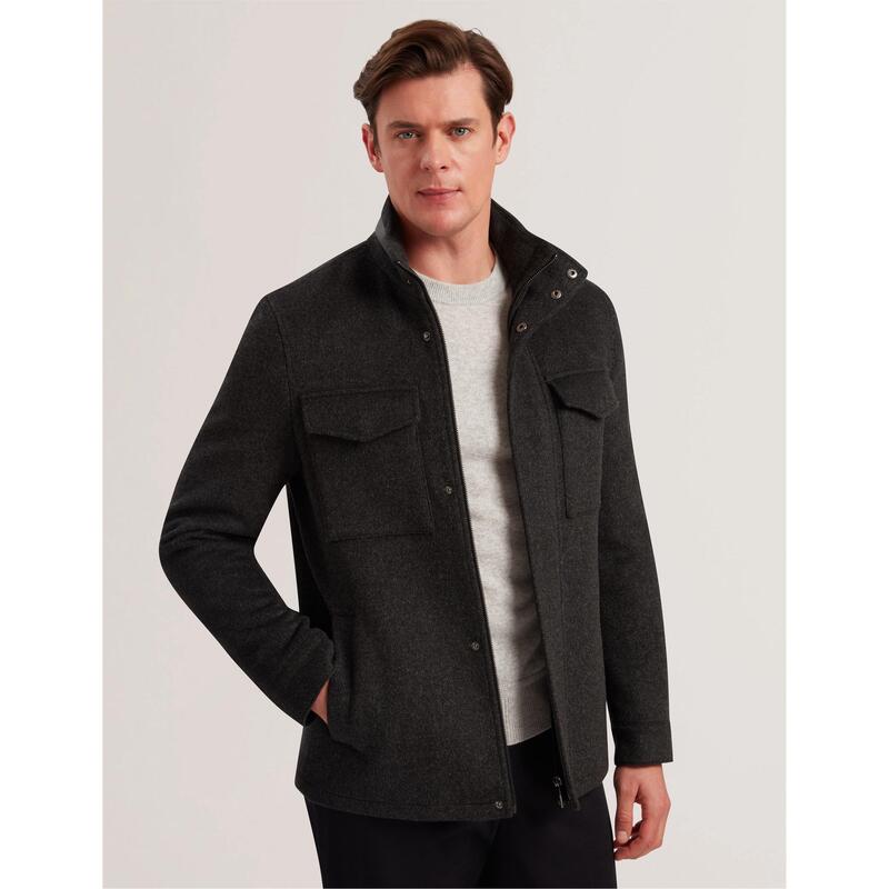 テッドベーカー メンズ アウター ジャケット・ブルゾン スタンドネック Ted Baker Ted Funnel Neck Jkt Sn54 Charcoal チャコール