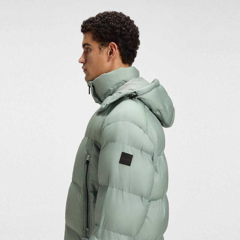 ボス メンズ アウター ジャケット・ブルゾン Boss Orbok Puffer Jacket Open Green 351 グリーン