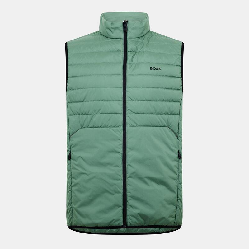 ボス メンズ アウター ベスト キルティング ジレ Boss Men Urbanex Horizontal Quilted Gilet Open Green グリーン