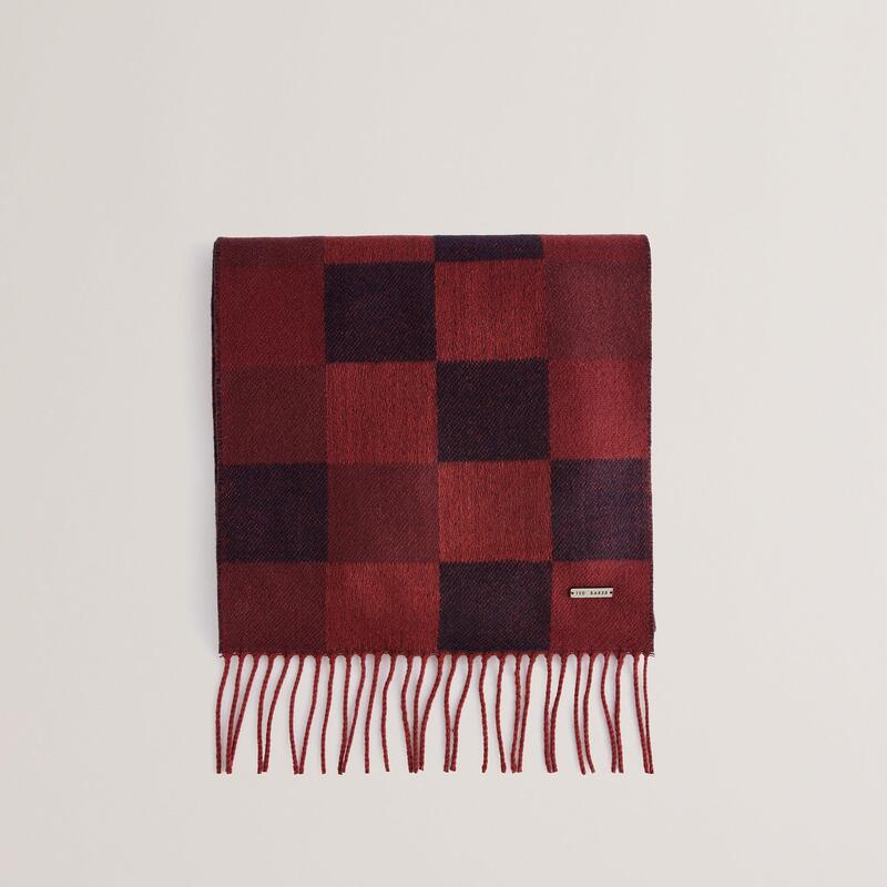 テッドベーカー レディース アクセサリー マフラー・ストール・スカーフ Ted Baker Ted Grid Check Scarf Ld54 Oxblood オックスブラッド