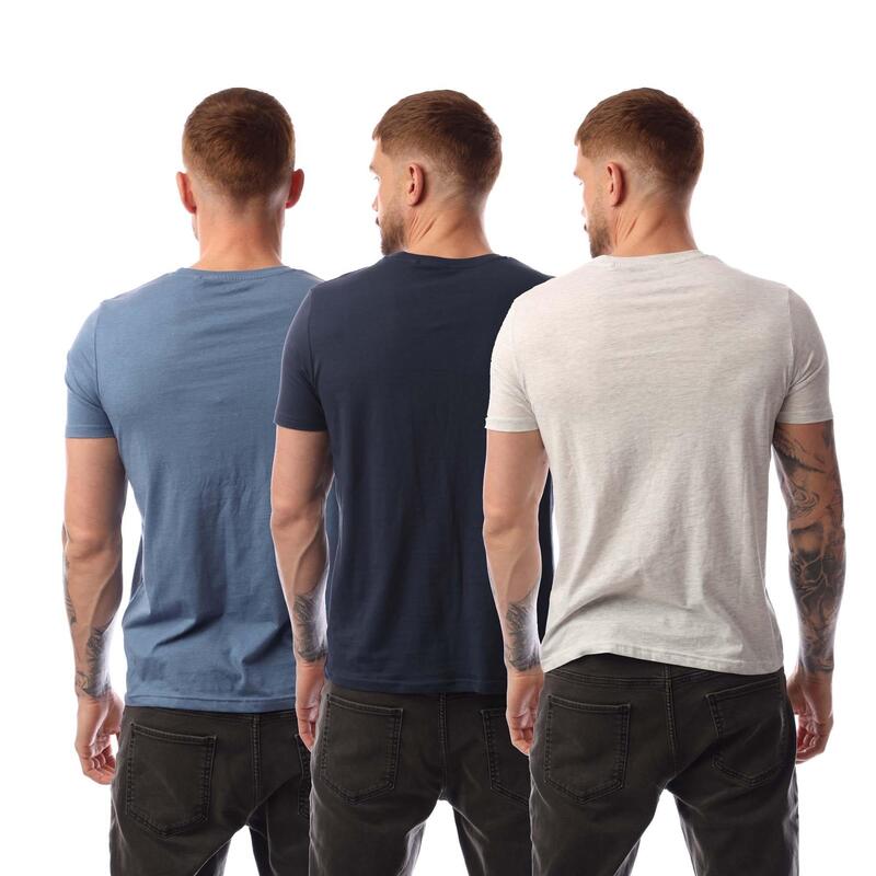 ベンチ メンズ トップス Tシャツ Bench Bognor 3 Pack T-Shirt Blue Cream クリーム