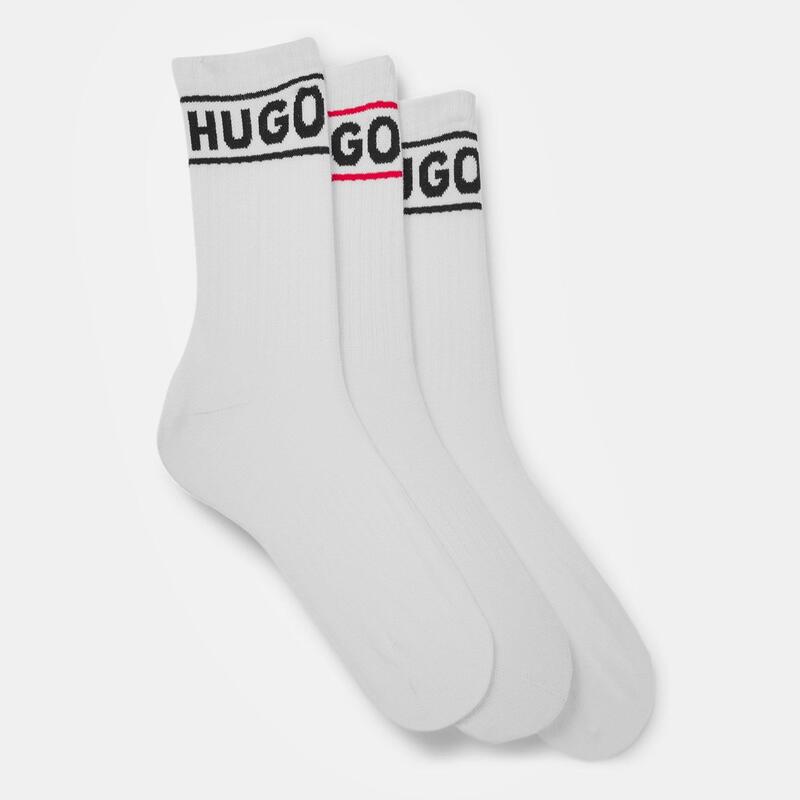 フューゴ レディース アンダーウェア 靴下 Hugo Women'sporty Crew Socks White ホワイト
