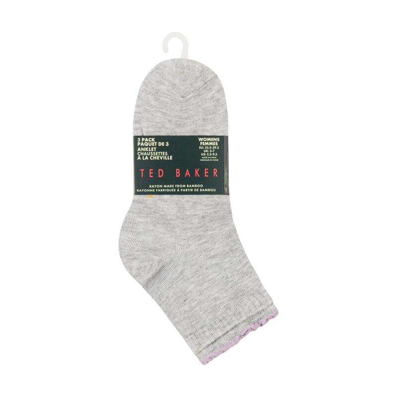 テッドベーカー レディース アンダーウェア 靴下 Ted Baker Women's Crew Socks Blk/Wht/Grey グレー