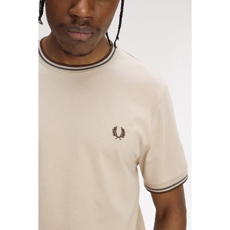 フレッドペリー メンズ トップス プルオーバー Fred Perry Twin Tipped T-Shirt Warm Oat 50A