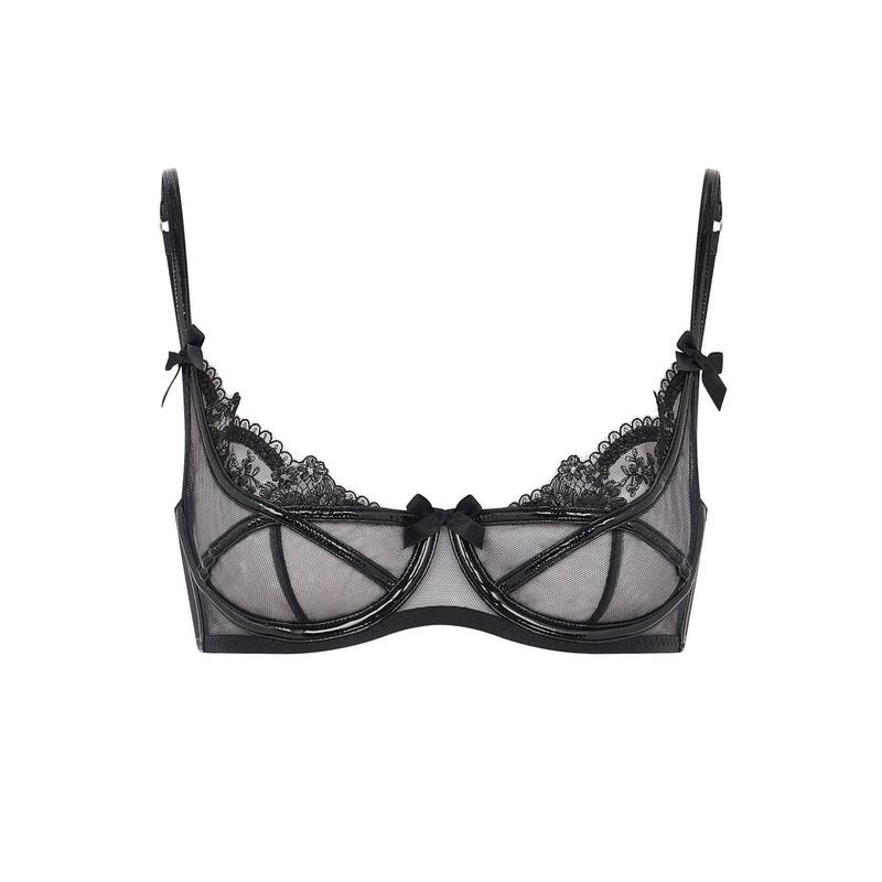 エージェントプロヴォケイター レディース アンダー御召しもの ブラ Agent Provocateur CHARLOTIA Demi Cup Underwired Bra Black 黒いこと