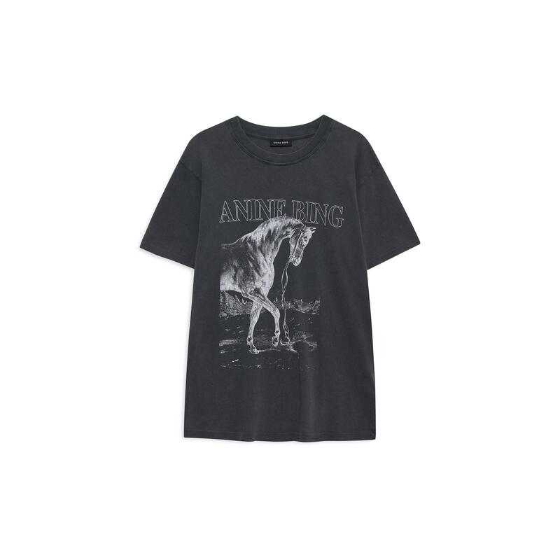 アニービン レディース トップス Tシャツ Anine Bing Anine Lili Horse Tee Ld61 Washed Black ブラック