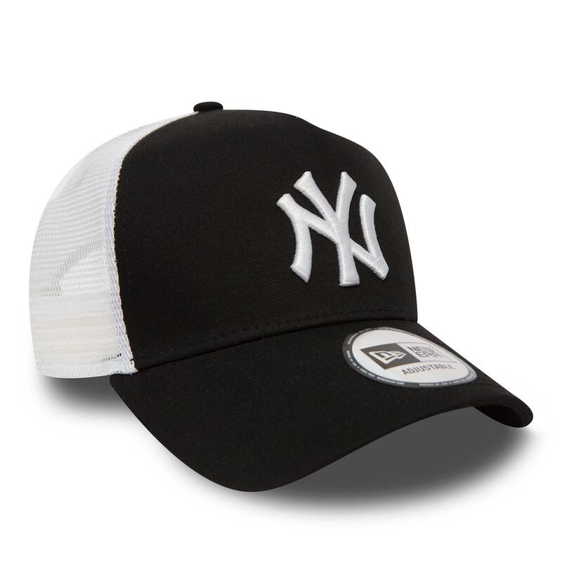 ニューエラ メンズ アクセサリー 帽子 キャップ New Era-Frame Adjustable Trucker Cap NY Black/White ホワイト