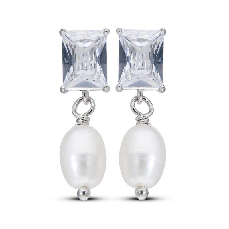 ビー ユー レディース アクセサリー ピアス・イヤリング Be You Sterling Silver Freshwater Pearl & CZ Drop Earring Silver シルバー