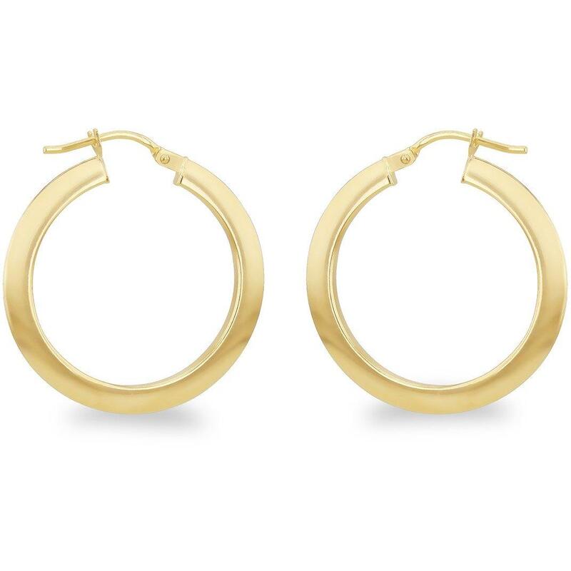 ビー ユー レディース アクセサリー ピアス・イヤリング Be You 9ct Goldiamond Cut Creolearring Yellow Gold イエロー