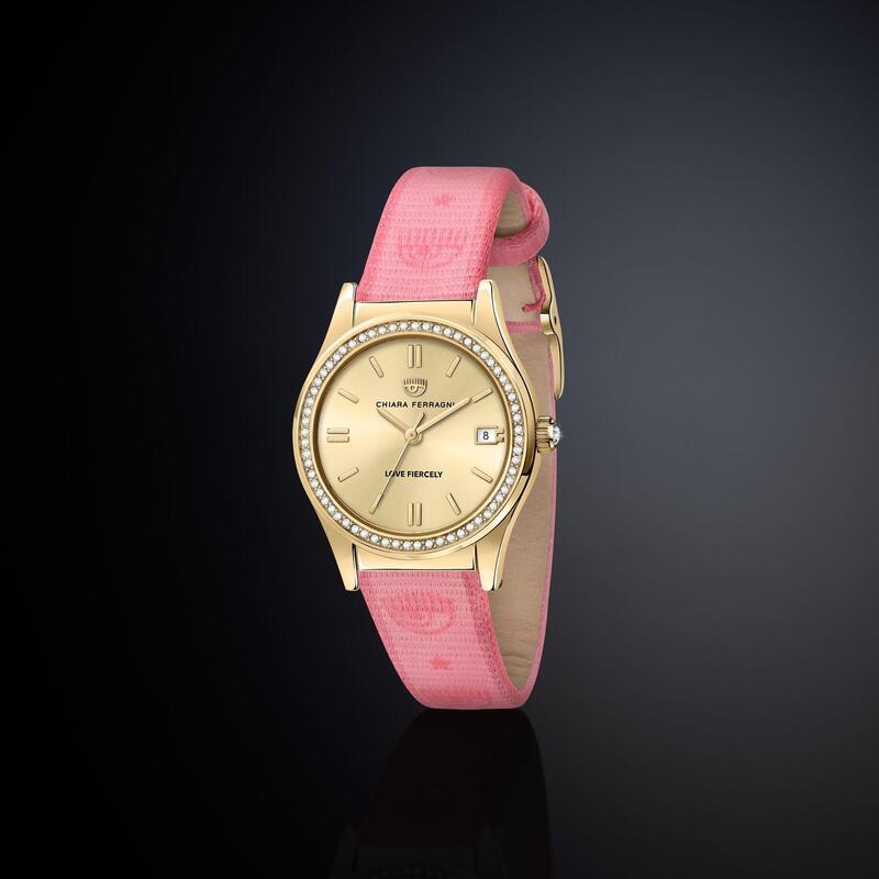 シアラフェラーニ レディース 付属物 ウォッチ Chiara Ferragni Analogue Quartz Watch Yg/Pink サクラ色 レディース腕時計-腕時計