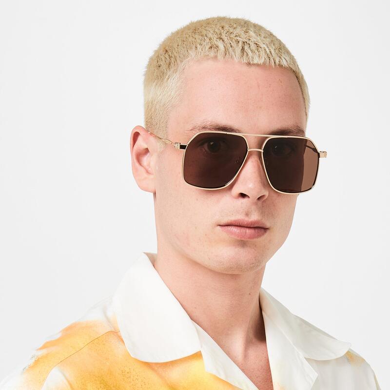 アレキサンダー・マックイーン メンズ 佩び物 サングラス・アイウェア Alexander McQueen アメリシウム0372sunglasses Gold/Brown 赤銅色