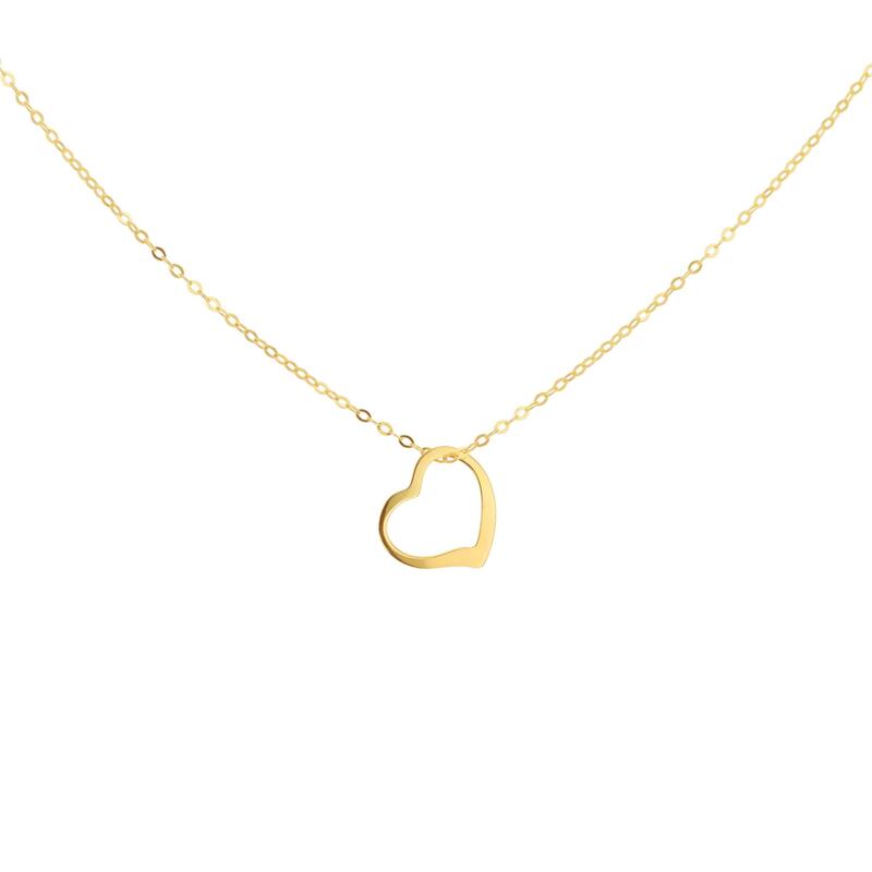 ビー ユー レディース アクセサリー ネックレス・チョーカー・ペンダントトップ レース Be You 9ct Gold Open Heart Necklace Yellow Gold イエロー｜ReVida 店