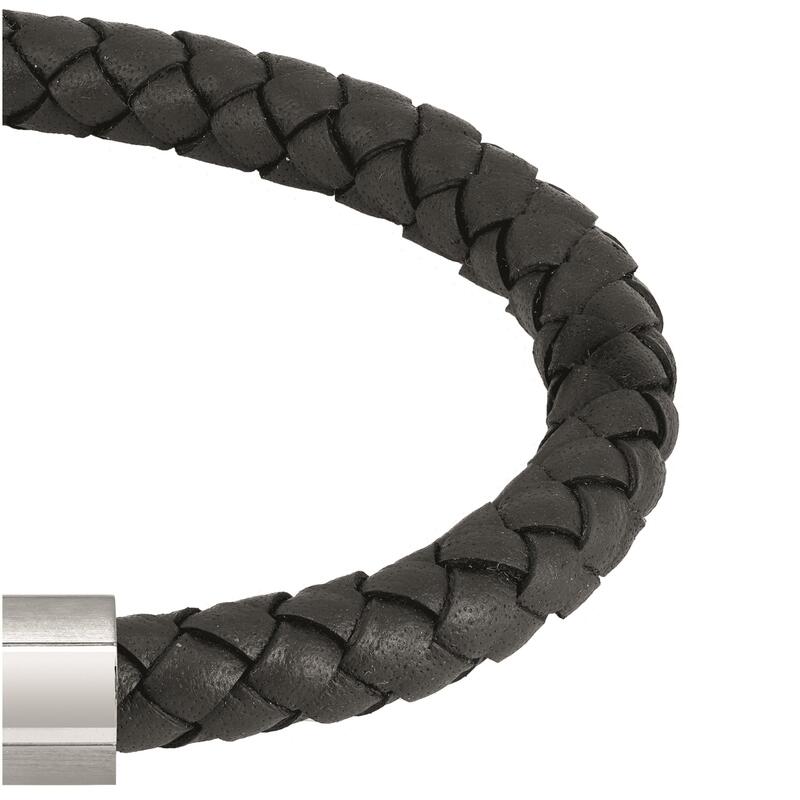 ボス メンズ アクセサリー ブレスレット・バングル・アンクレット レザー Boss Men's Braided Bracelet Leather Black ブラック