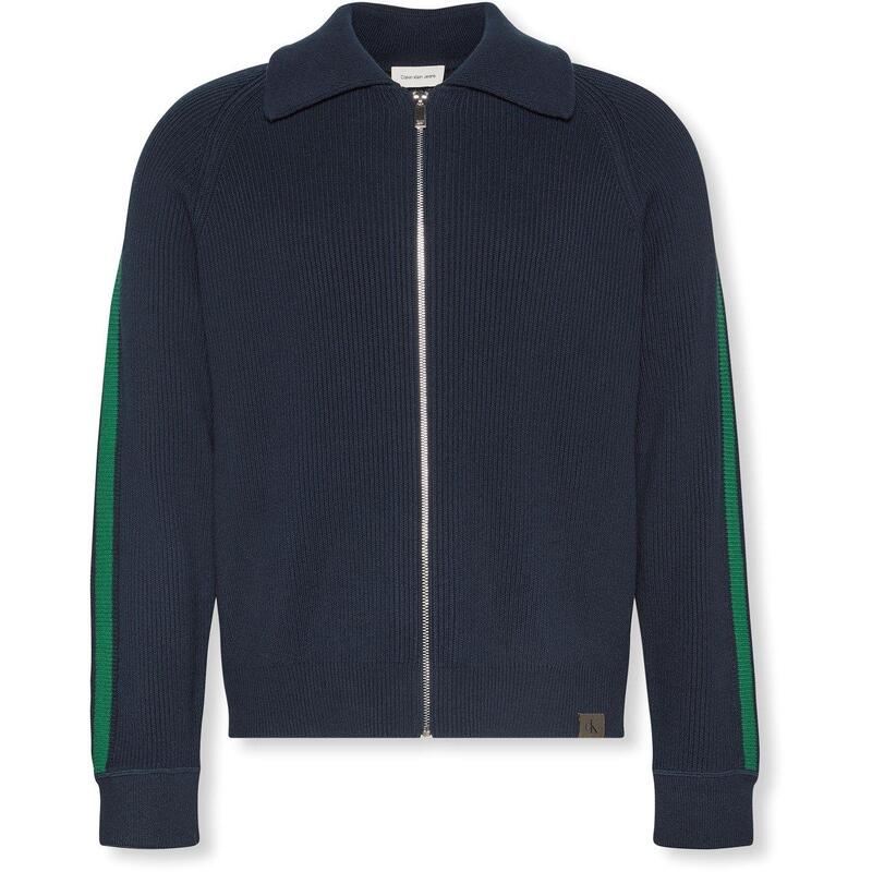 カルバンクライン メンズ アウター 編み物・プルオーバー ジレー Calvin Klein Jeans Men\u0027s Knitted Full-Zip Cardigan Dk Sapphire CEF サファイア