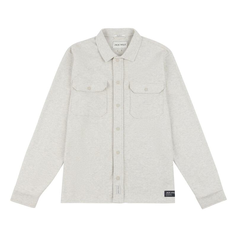 ジャック ウィルス メンズ トップス シャツ Jack Wills Pique Overshirt Light Ash Mrl アッシュ