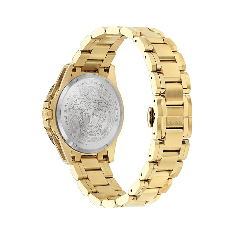 ヴェルサーチ メンズ 付属品 ウオッチ Versace Men\u0027s Moonphase Analogue Quartz Watch Black/Gold 黒いこと