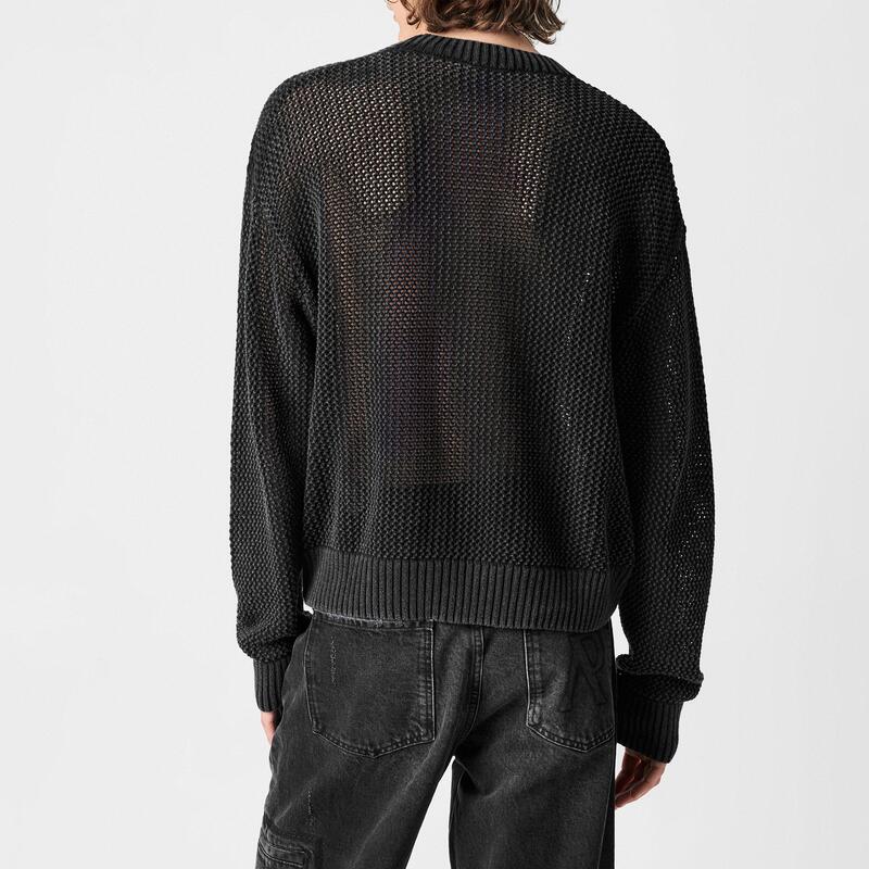 リプレゼント メンズ アウター 編み物・スウェーター Represent Men\u0027s Open Gauge Knit Jumper Jet Black 黒いこと
