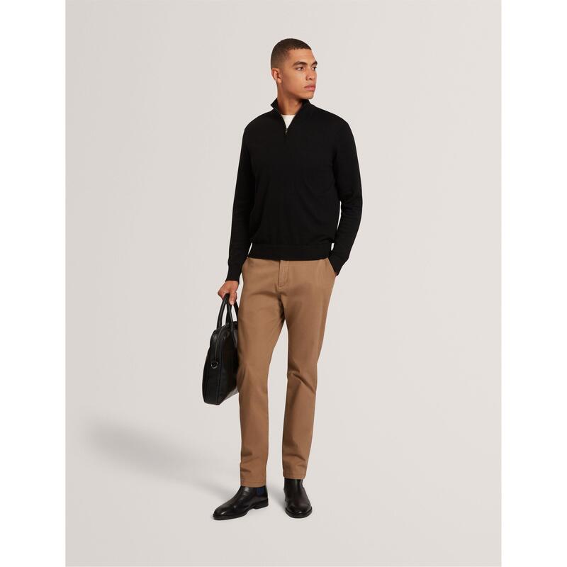 テッドベーカー メンズ アウター ニット・セーター ハーフジップ Ted Baker Ted Merino half Zip Sn00 Black ブラック｜ReVida 店