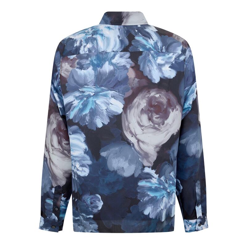 テッドベーカー メンズ トップス シャツ 長袖 Ted Baker Men's Biton Long-Sleeve Patterned Shirteal-Blue ブルー