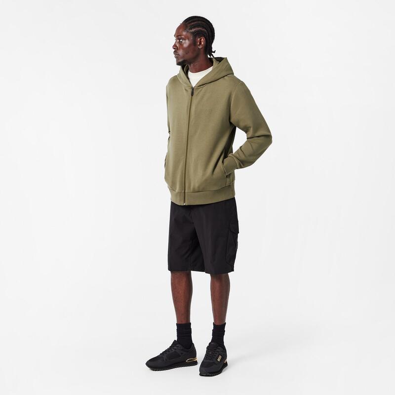 ボス メンズ アウター パーカー・スウェット Boss Men'saggy Full-Zip Hoodie with Adjustable Drawstring Hoodark Beige 257 ベージュ