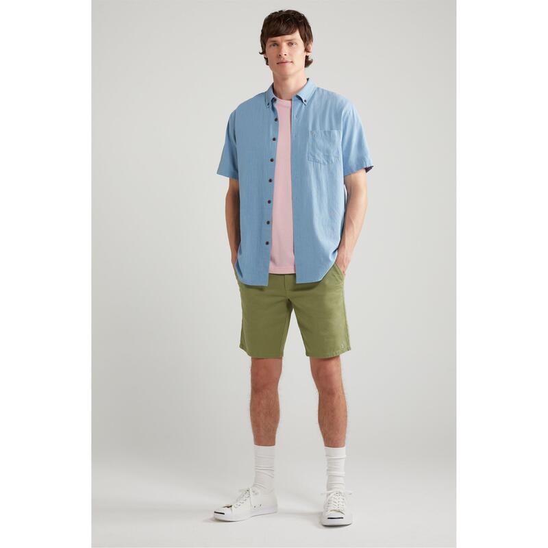 ファーラー メンズ トップス シャツ ボタンダウン Farah Densmore Short Sleeve Button Down Shirt Fadedenim Blu デニム