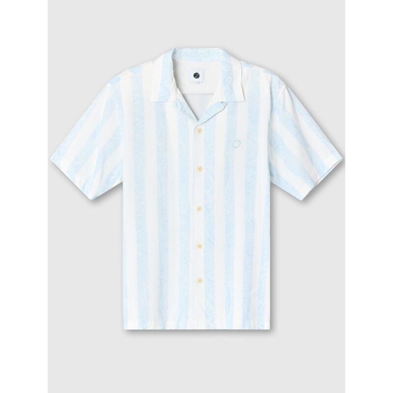 プレティグリーン メンズ トップス シャツ 半袖 Pretty Green Men's Marshall Short-Sleeve Patterned Shirt Blue ブルー｜ReVida 店
