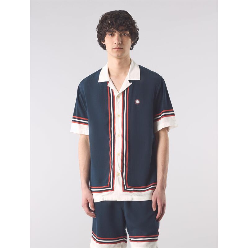 プレティグリーン メンズ トップス シャツ 半袖 Pretty Green Men's PG Valencia Short-Sleeve Plain Shirt Navy ネイビー
