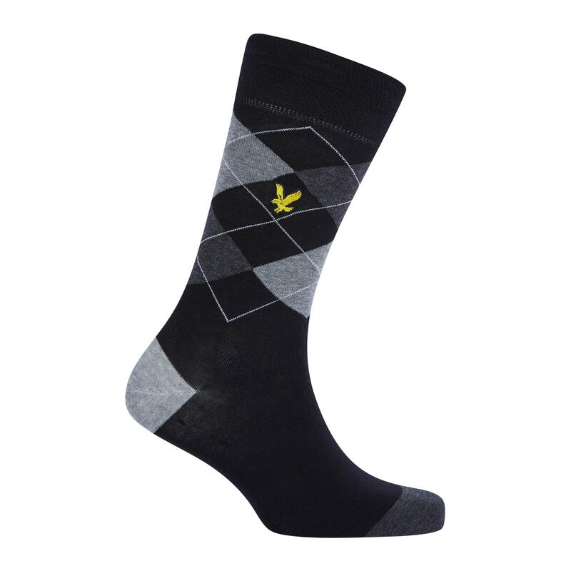 ライルアンドスコット メンズ アンダーウェア 靴下 Lyle and Scott Men's Mix Crew Socks Argyle/Gry/Strp