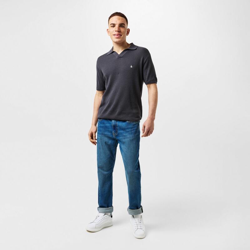 ジャック ウィルス メンズ トップス Tシャツ ポロシャツ 半袖 ニット Jack Wills Ottoman Knit Short-Sleeve Polo Shirt Forged Iron