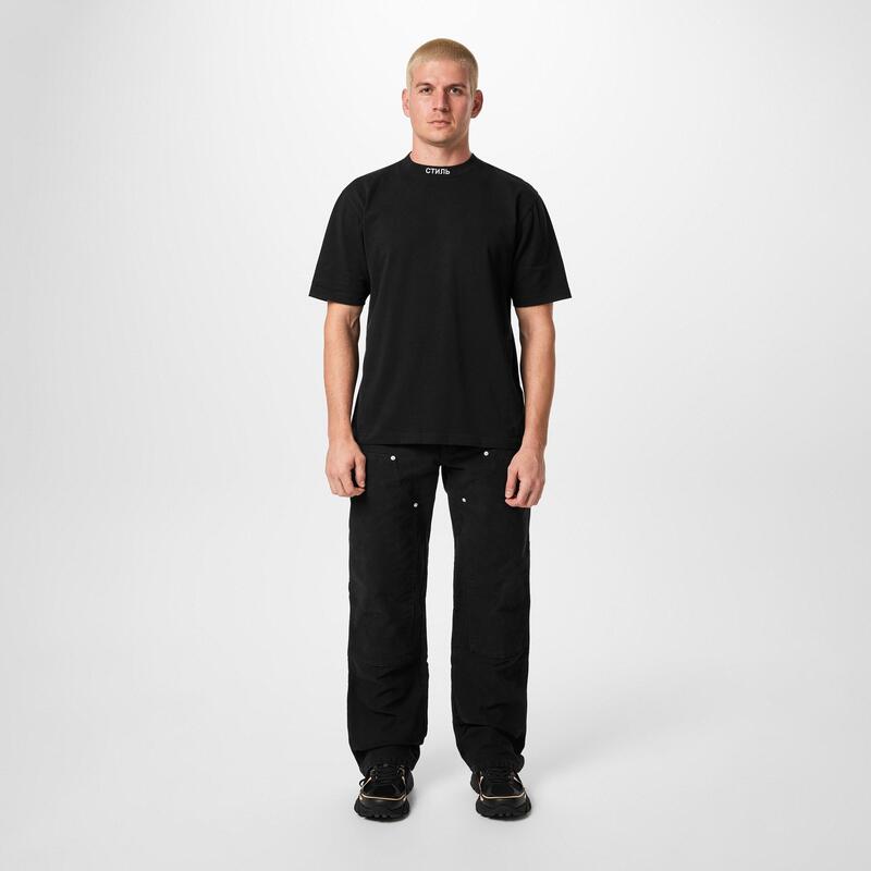 ヘロンプレストン メンズ トップス Tシャツ 刺繍 ロゴ Heron Preston Embroidered Logo Short Sleeve T-Shirt Black/White ホワイト